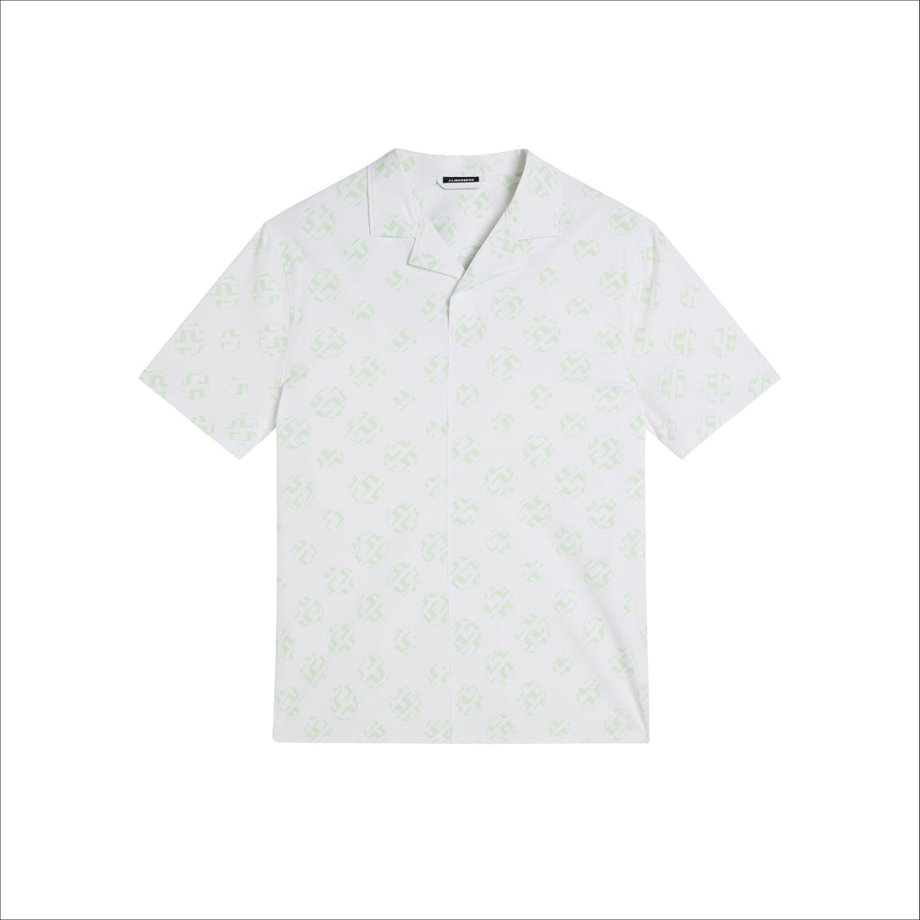 J. Lindeberg Resort Reg Fit Shirt Print White Sphere Dot