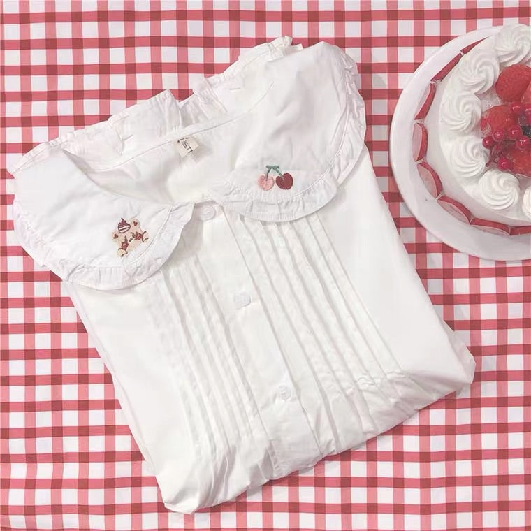 JAPANESE “CHERRY & BEAR” EMBROIDERED SHIRT BY44444