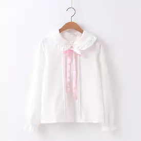 JAPANESE PINK BOW LONG SLEEVE SHIRT BY22096