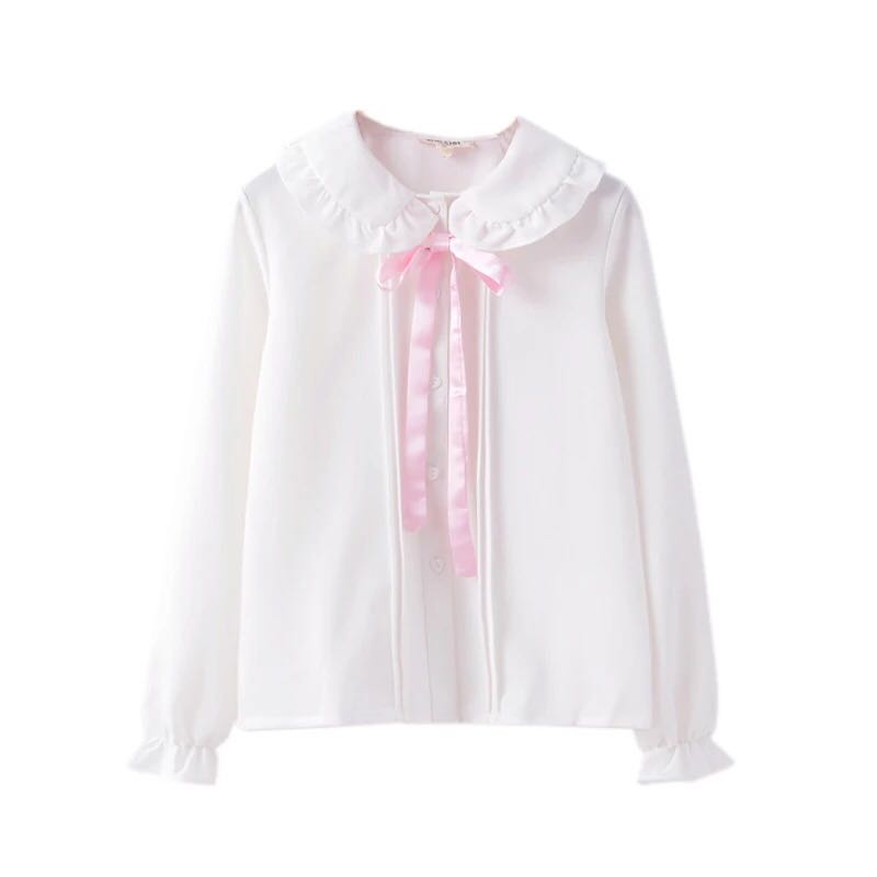 JAPANESE PINK BOW LONG SLEEVE SHIRT BY22096