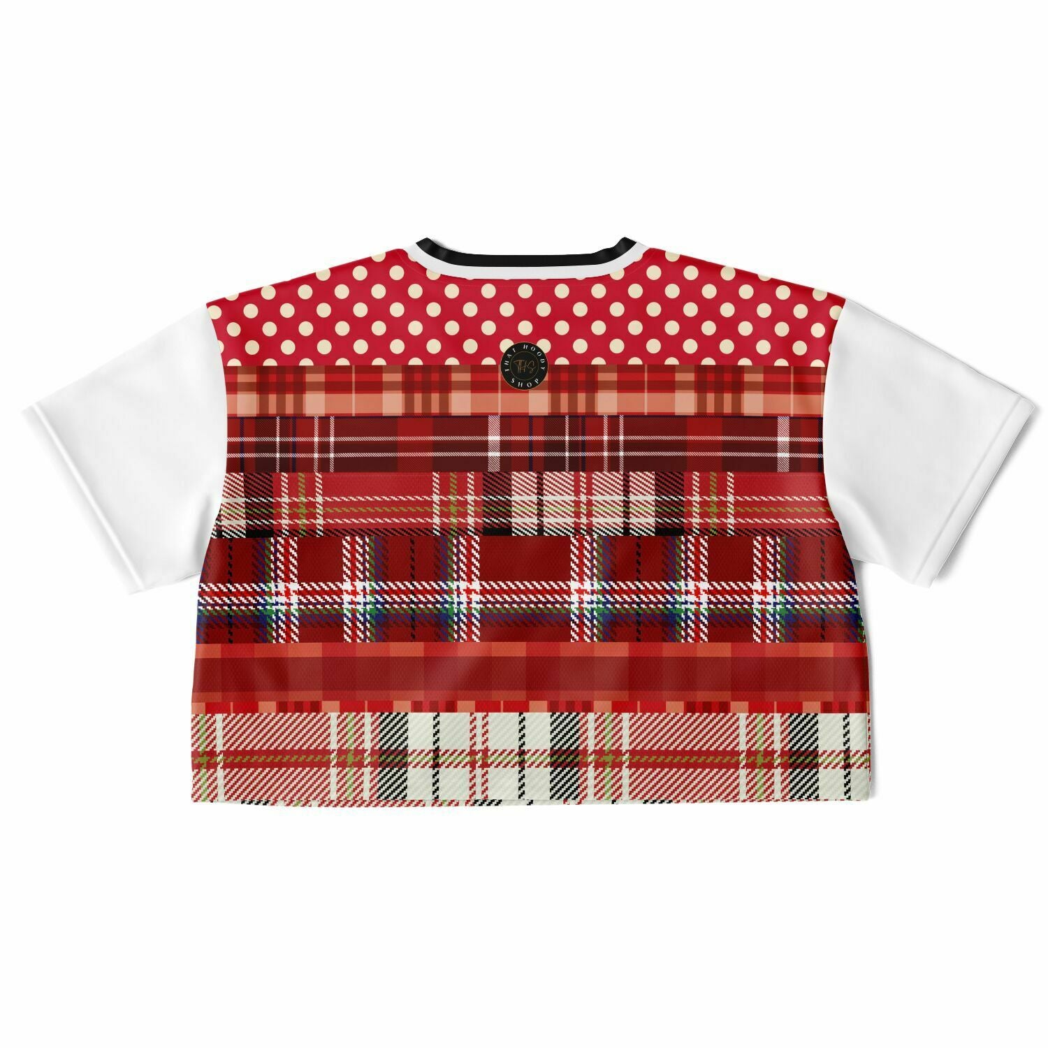 Jersey Salsa Plaid Patchwork Crop Jersey