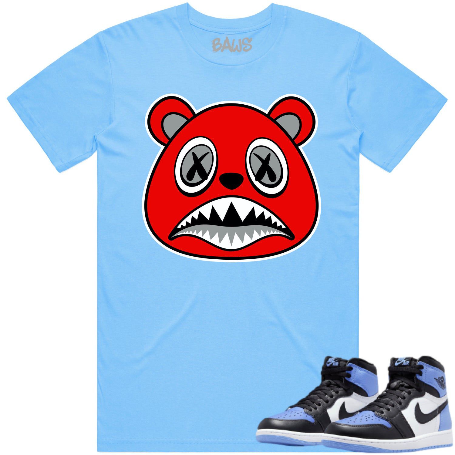 Jordan 1 UNC Toe 1s Shirt to Match - ANGRY BAWS BEAR