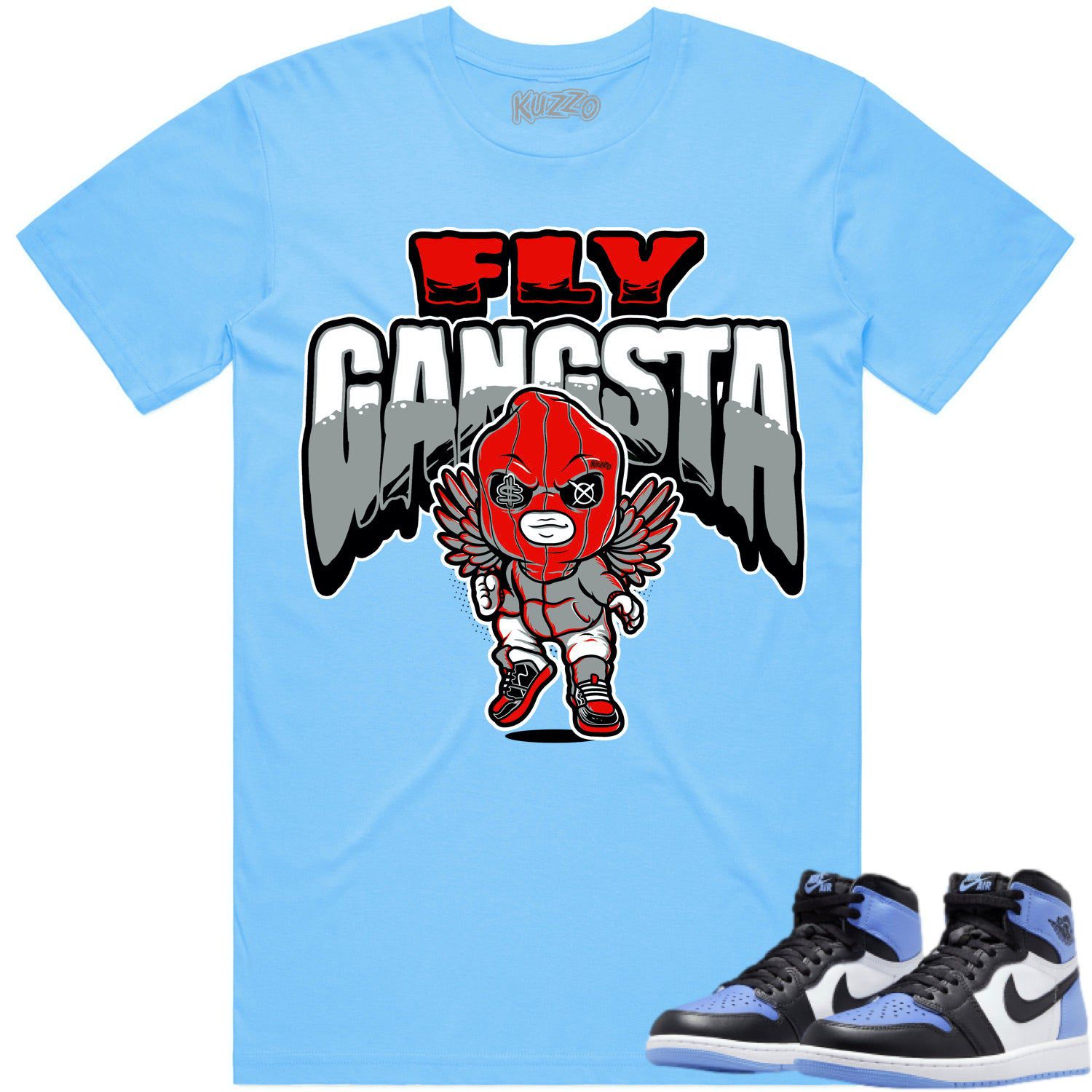 Jordan 1 UNC Toe 1s Shirt to Match - RED FLY GANGSTA