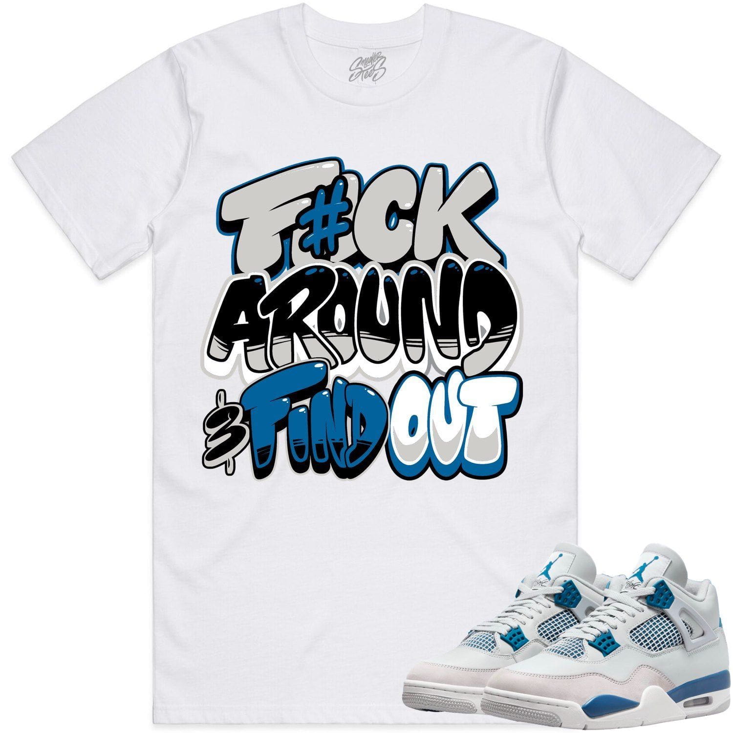 Jordan 4 Military Blue 4s Shirt to Match - MILITARY BLUE F#CK