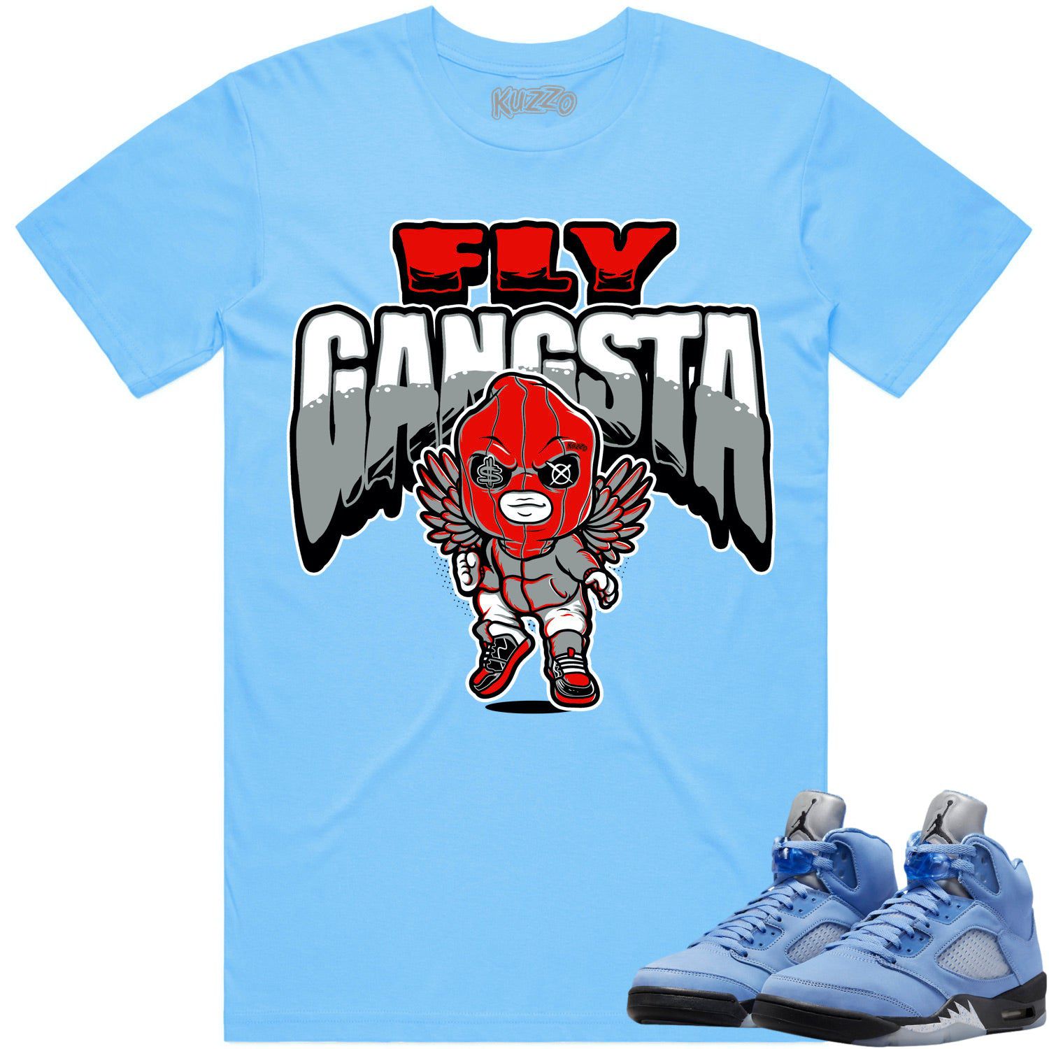 Jordan 5 University Blue 5s Shirt to Match - RED FLY GANGSTA