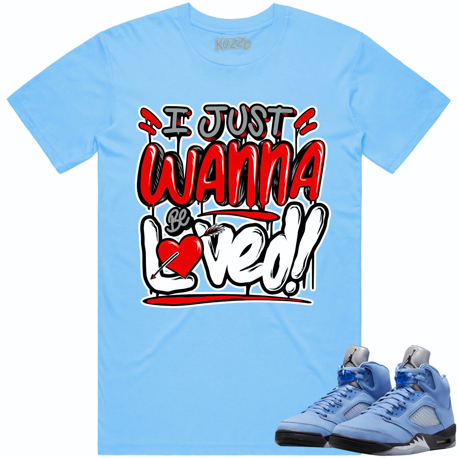 Jordan 5 University Blue 5s Shirt to Match - RED LOVED