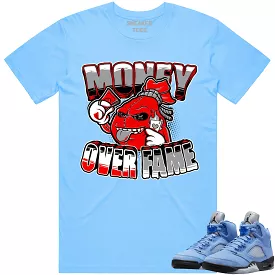 Jordan 5 University Blue 5s Shirt to Match - RED MOF