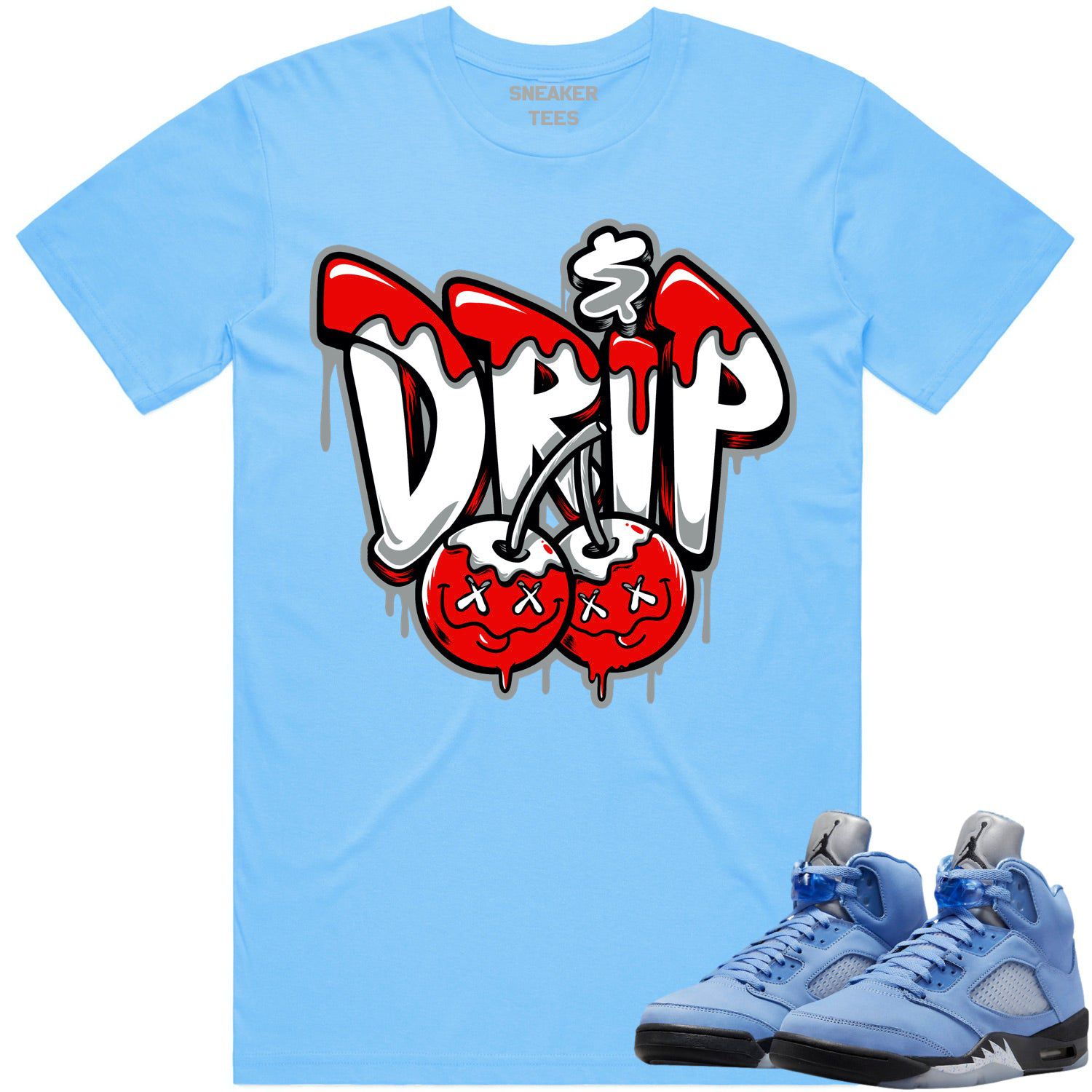 Jordan 5 University Blue 5s Shirt to Match - RED MONEY DRIP