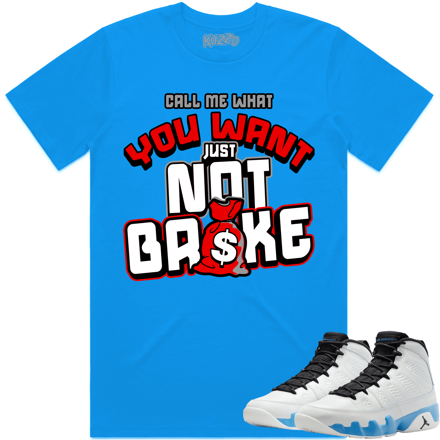 Jordan 9 Powder Blue 9s Shirt to Match - RED NOT BROKE