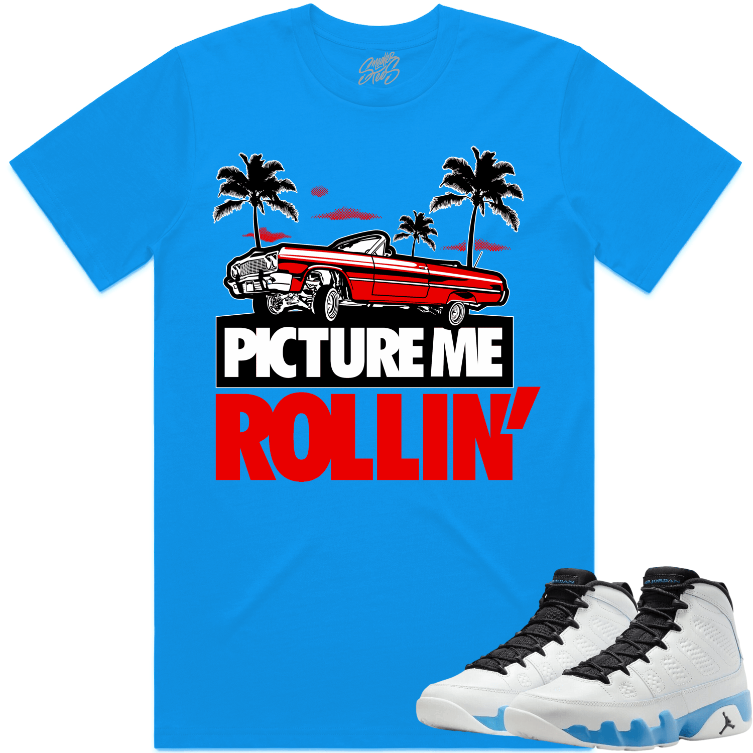 Jordan 9 Powder Blue 9s Shirt to Match - RED PMR