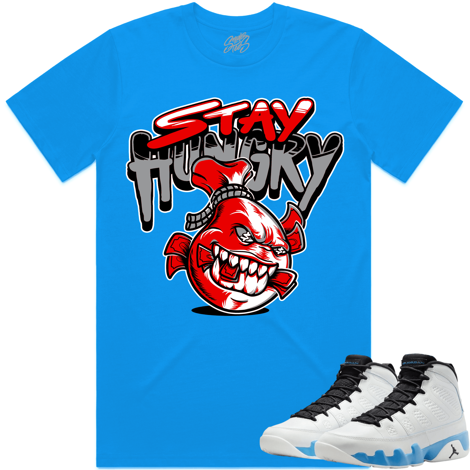 Jordan 9 Powder Blue 9s Shirt to Match - RED STAY HUNGRY