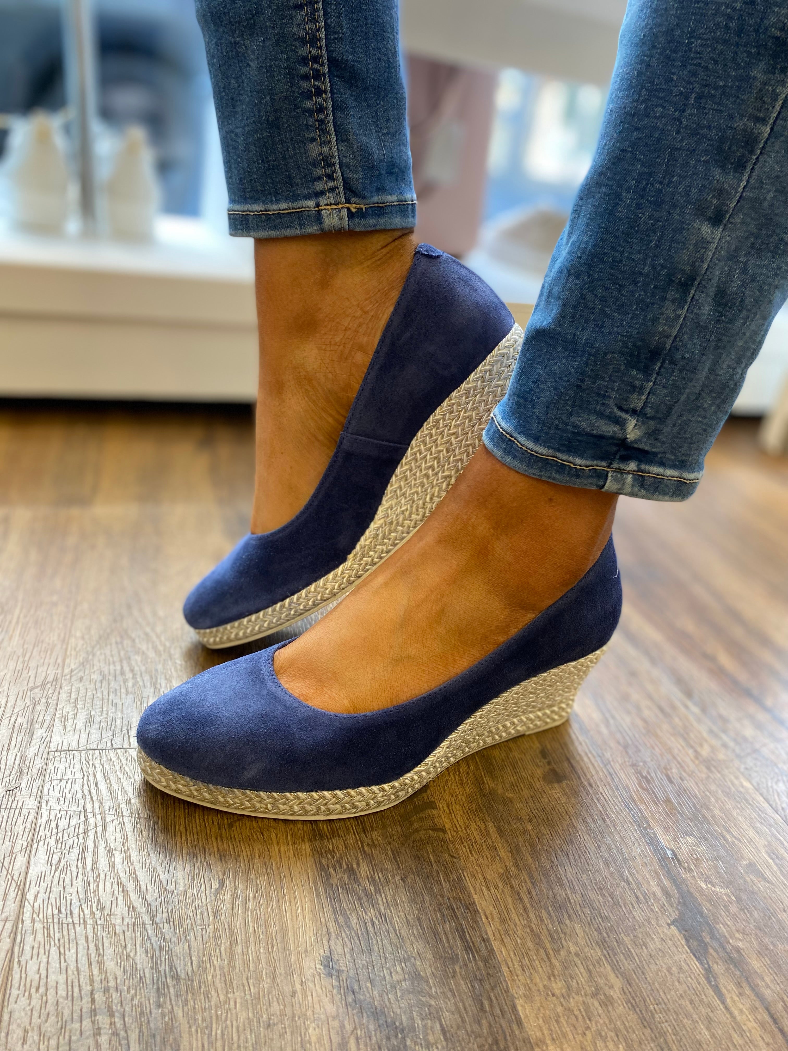 JOSE SAENZ SUEDE ESPADRILLE WEDGE 6019-A-DENIM