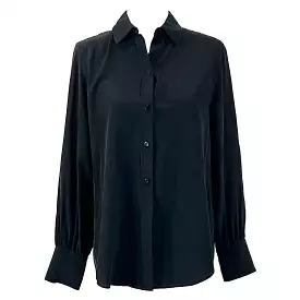 Joseph Brand New Black Bene Longline Silk Shirt XS/S