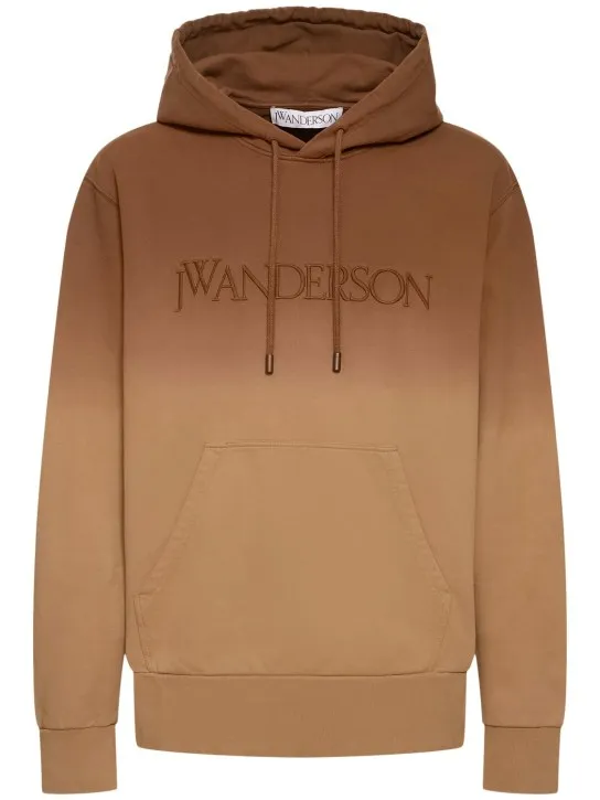 JW Anderson   Logo embroidery cotton gradient hoodie 