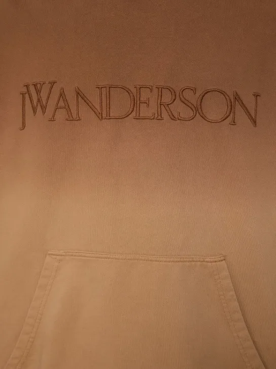 JW Anderson   Logo embroidery cotton gradient hoodie 