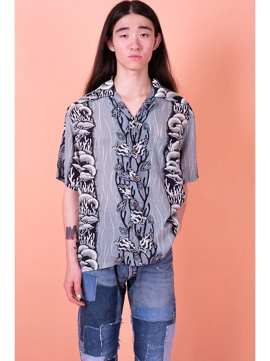 Kapital Silk Rayon Souffle & Arrow Head Pt Rangle Collar Hawaiian Shirt (short sleeve)