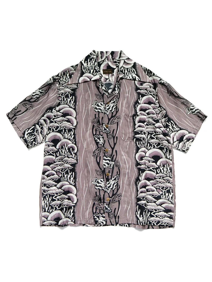 Kapital Silk Rayon Souffle & Arrow Head Pt Rangle Collar Hawaiian Shirt (short sleeve)