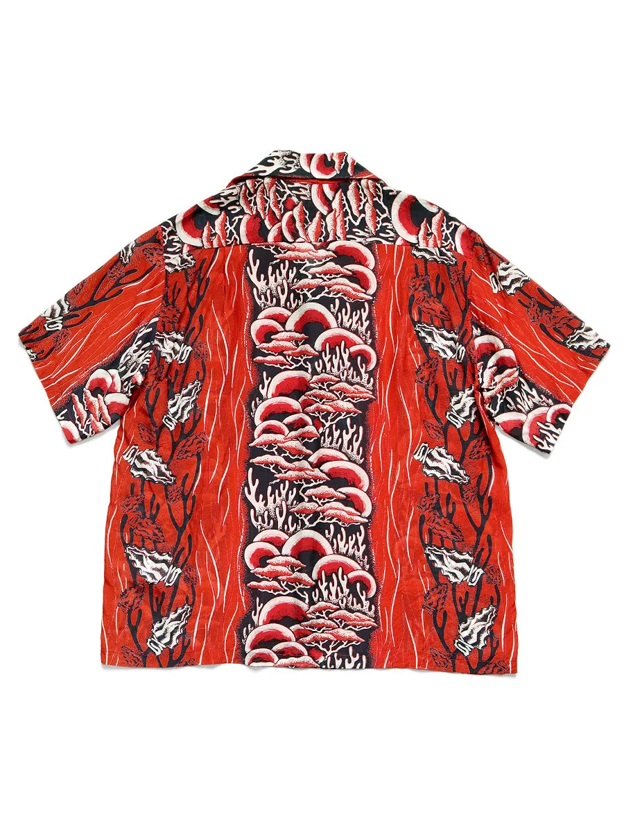 Kapital Silk Rayon Souffle & Arrow Head Pt Rangle Collar Hawaiian Shirt (short sleeve)