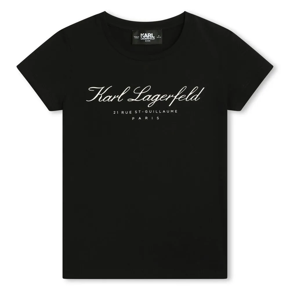 Karl Lagerfeld T-Shirt Cursive Logo Black