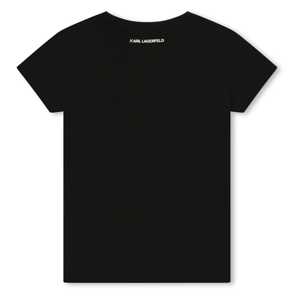 Karl Lagerfeld T-Shirt Cursive Logo Black