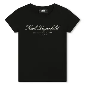 Karl Lagerfeld T-Shirt Cursive Logo Black