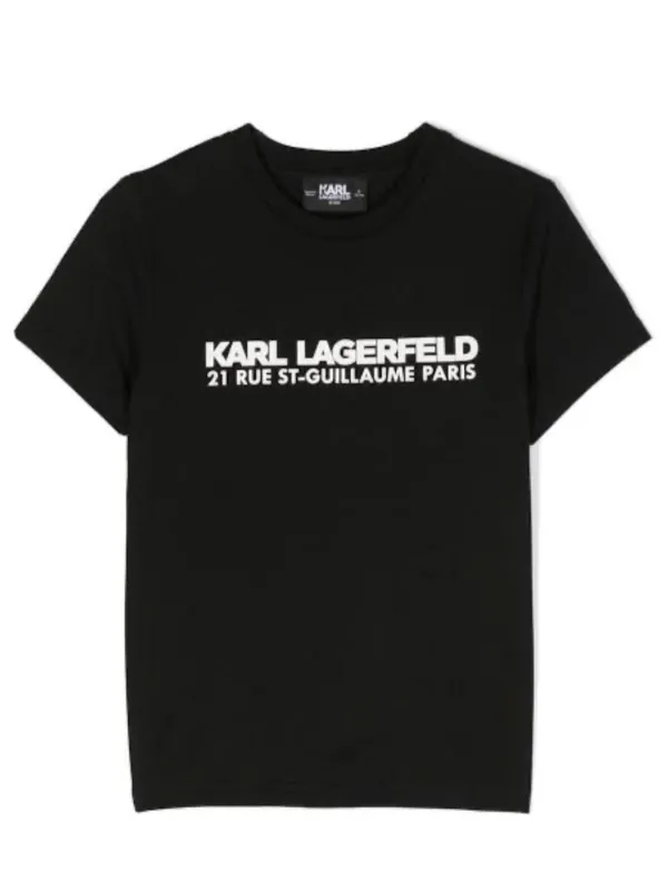 Karl Lagerfeld T-Shirt Logo Across Black