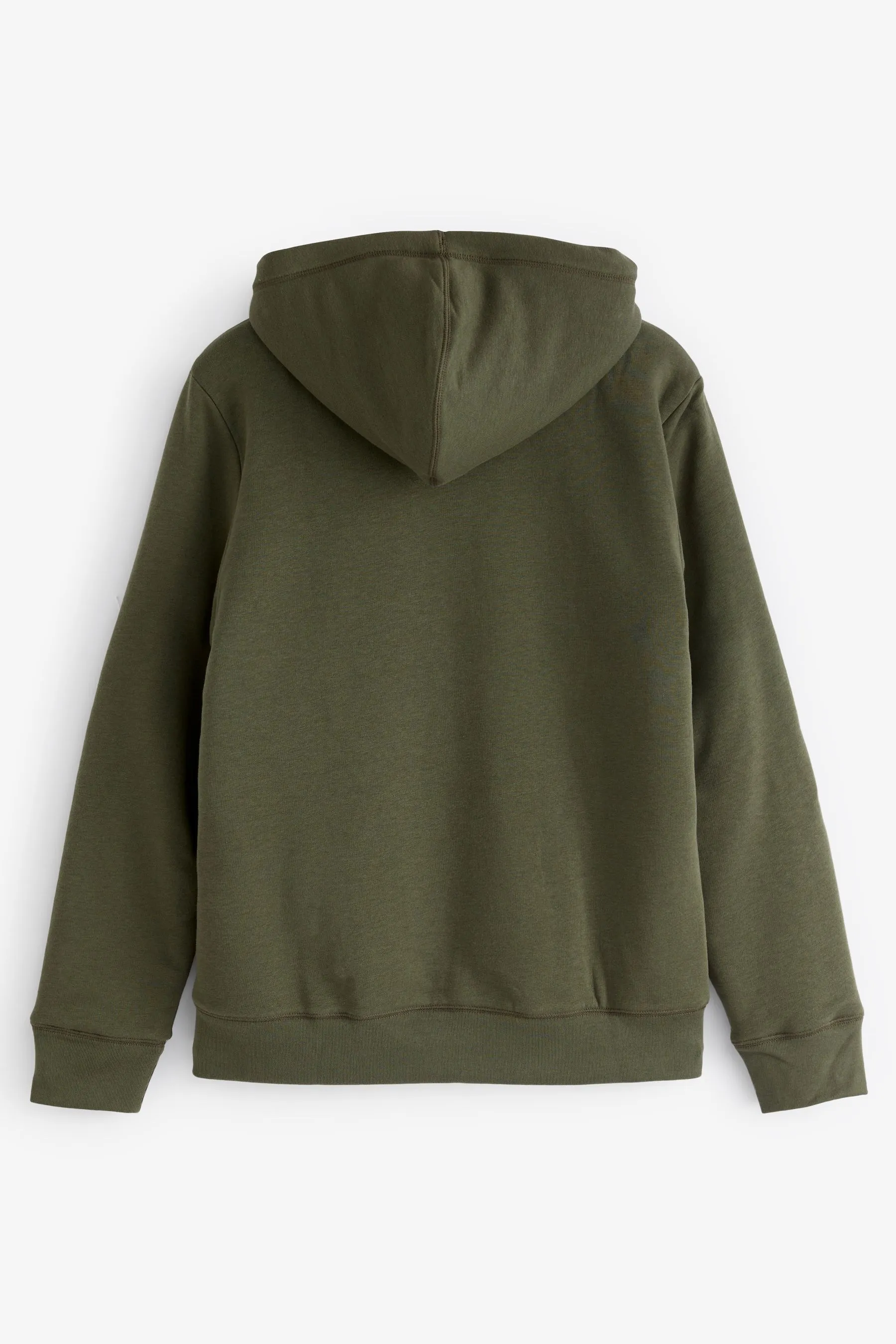 Khaki Green Logo Sherpa-Lined Zip Up Hoodie