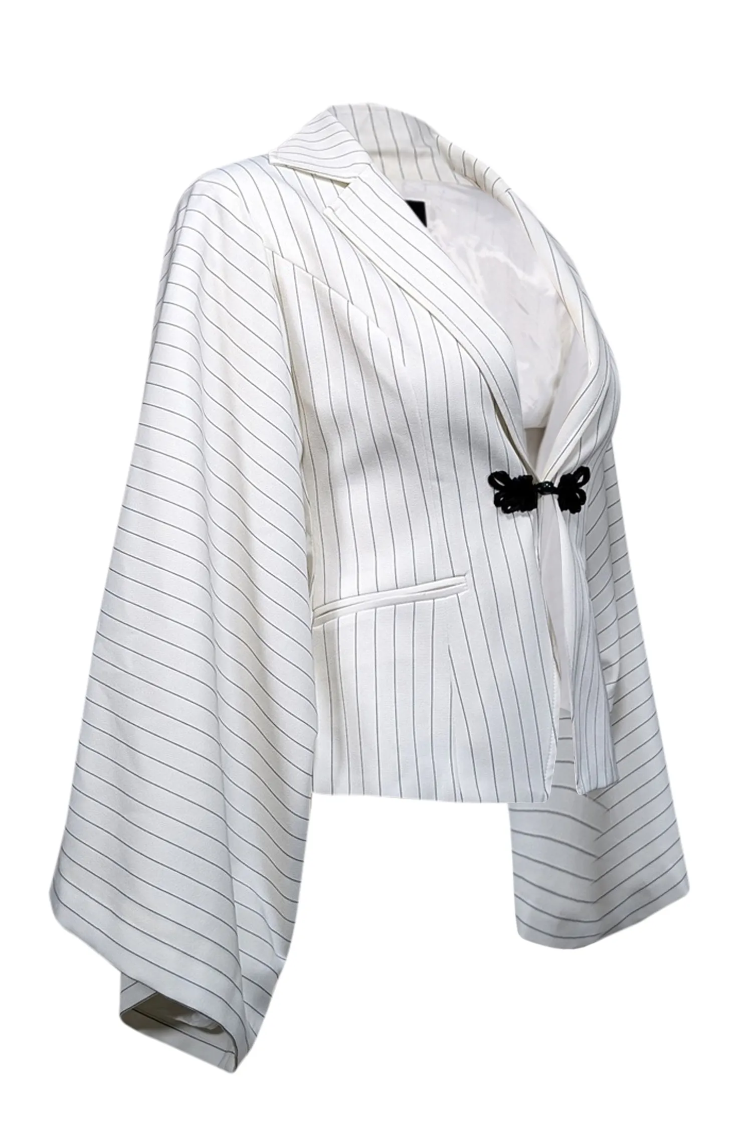 Kim Shui - Ivory Pinstriped Blazer Sz M