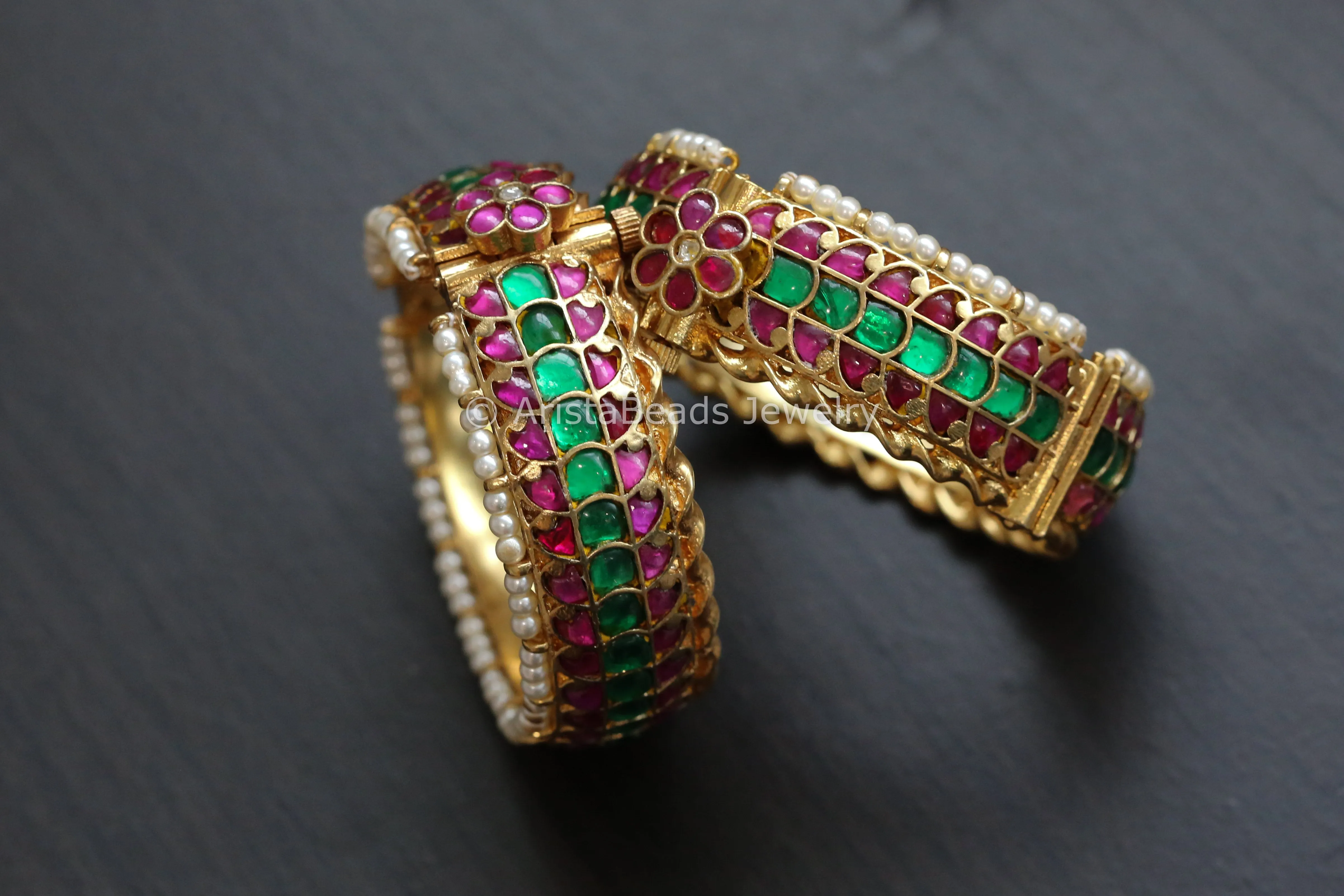 Kundan Jadau Bangles (2.4 Openable)