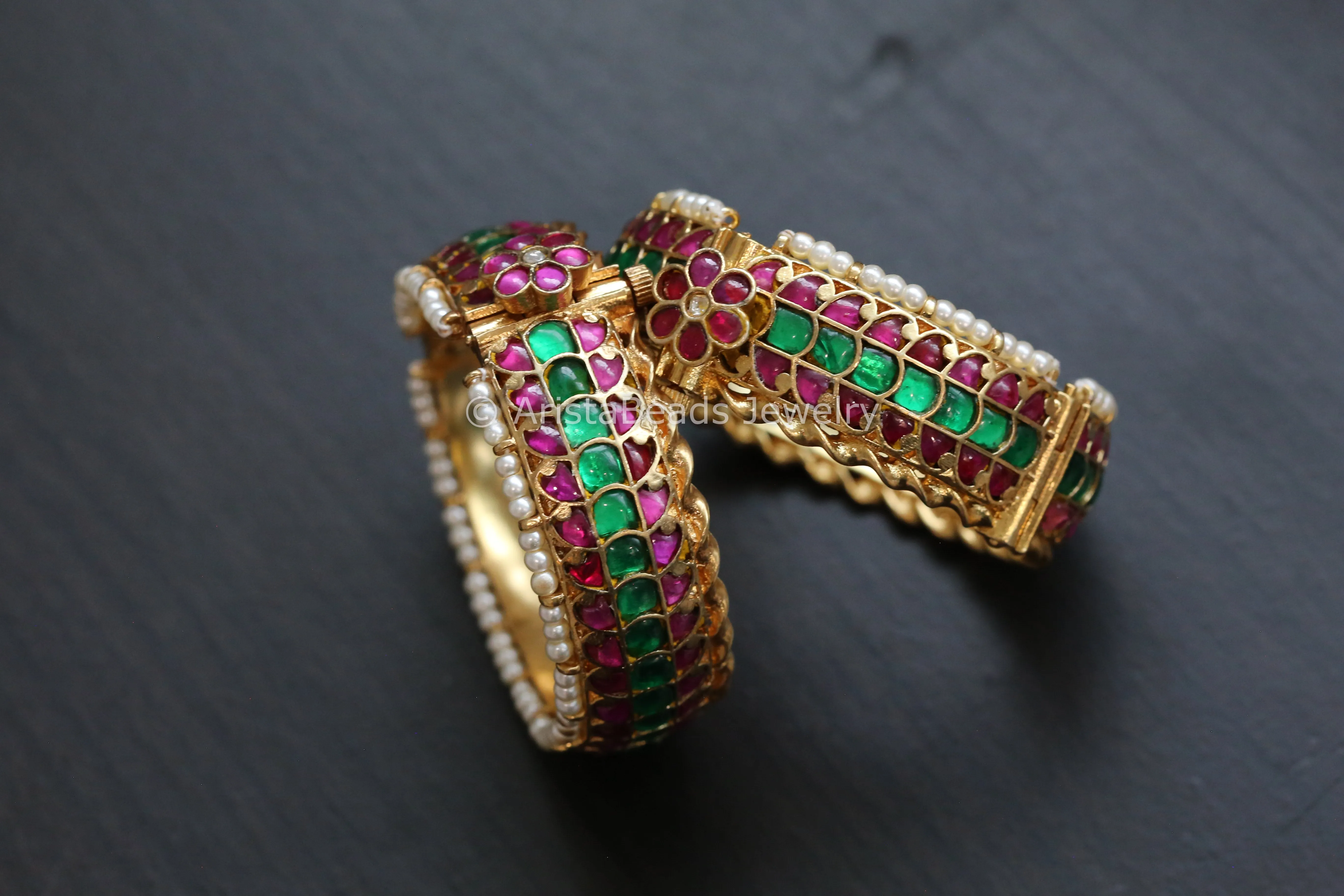 Kundan Jadau Bangles (2.4 Openable)