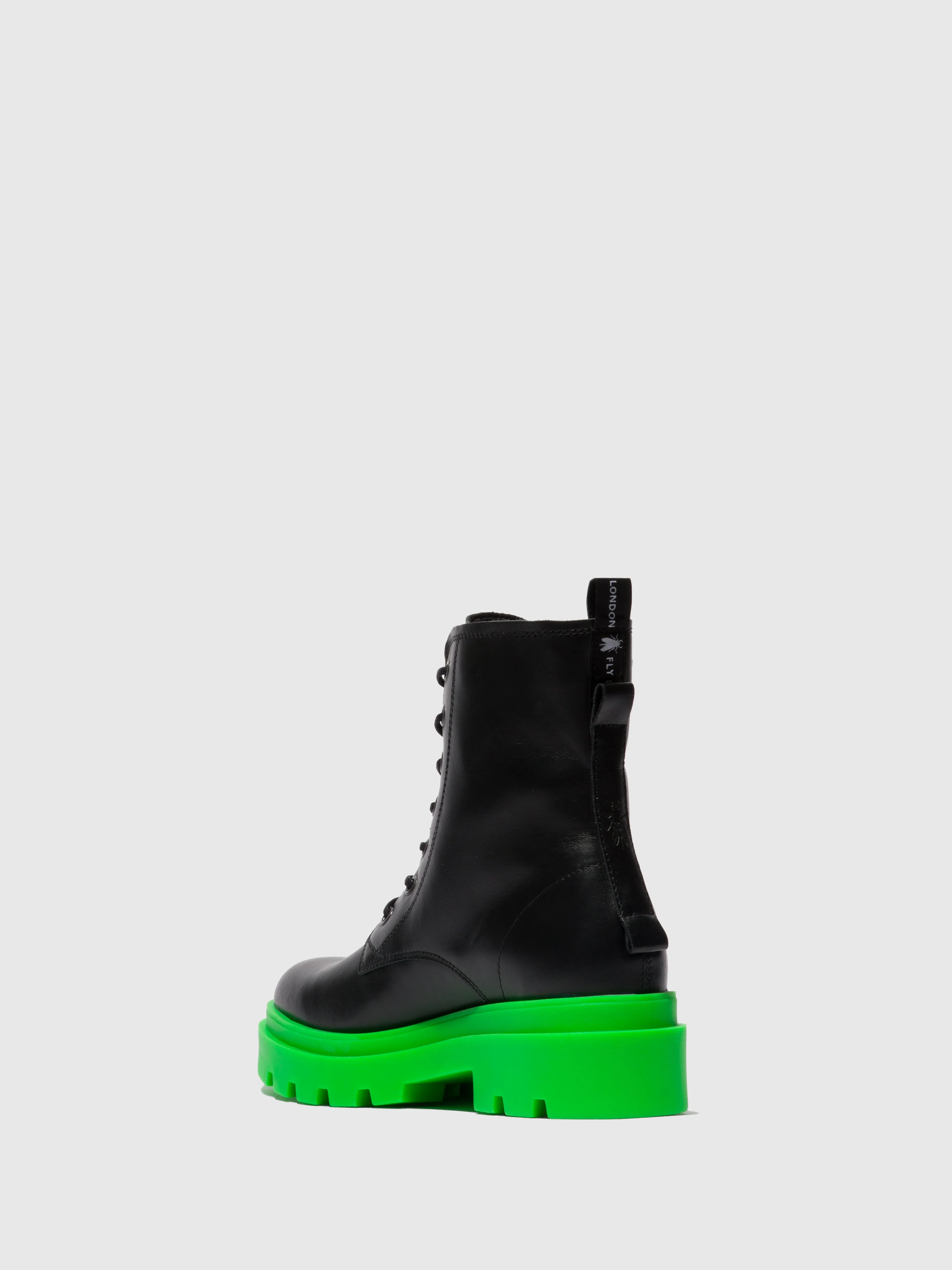 Lace-up Ankle Boots JACY881FLY NAUSICA BLACK (GREEN SOLE)