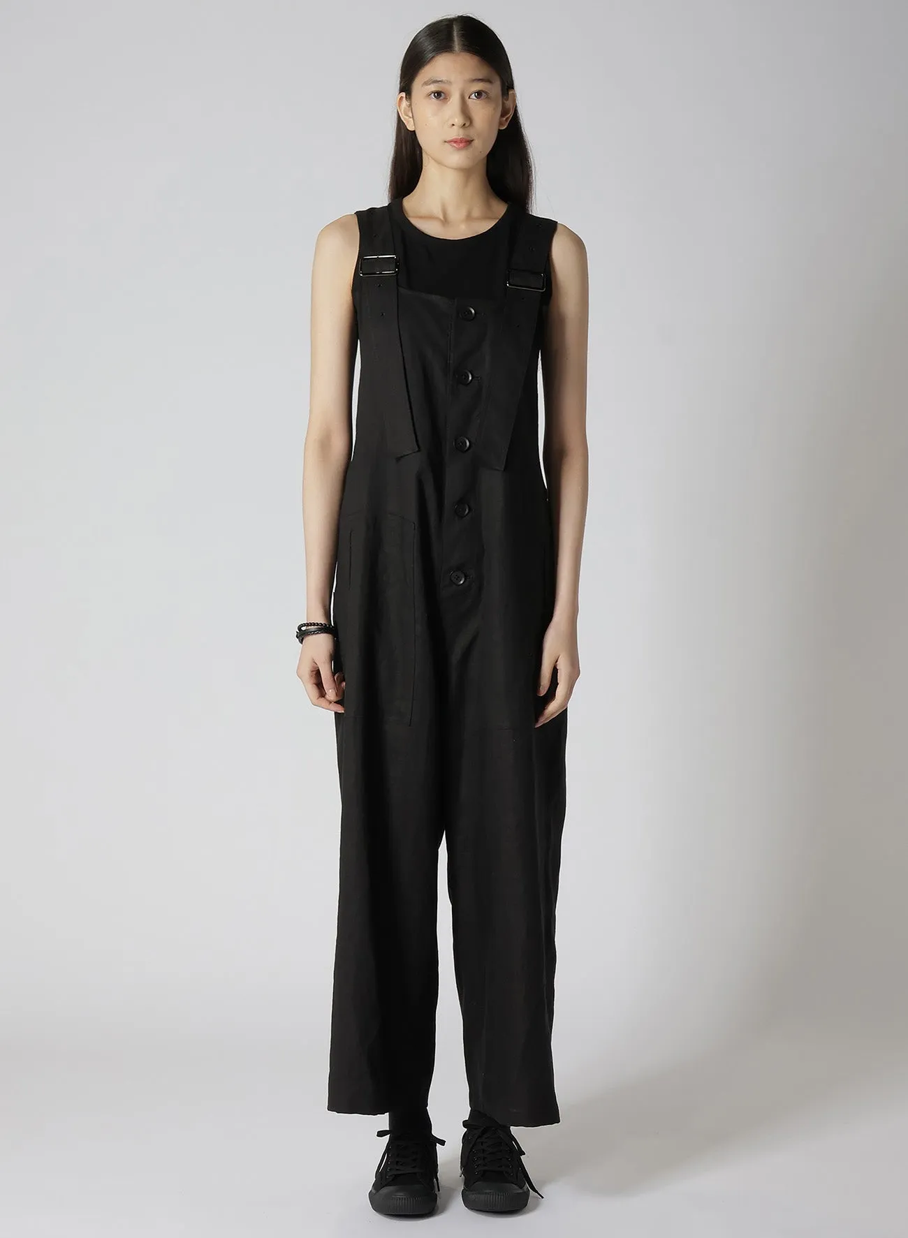 LINEN LAWN  FRONT BUTTON OVERALLS