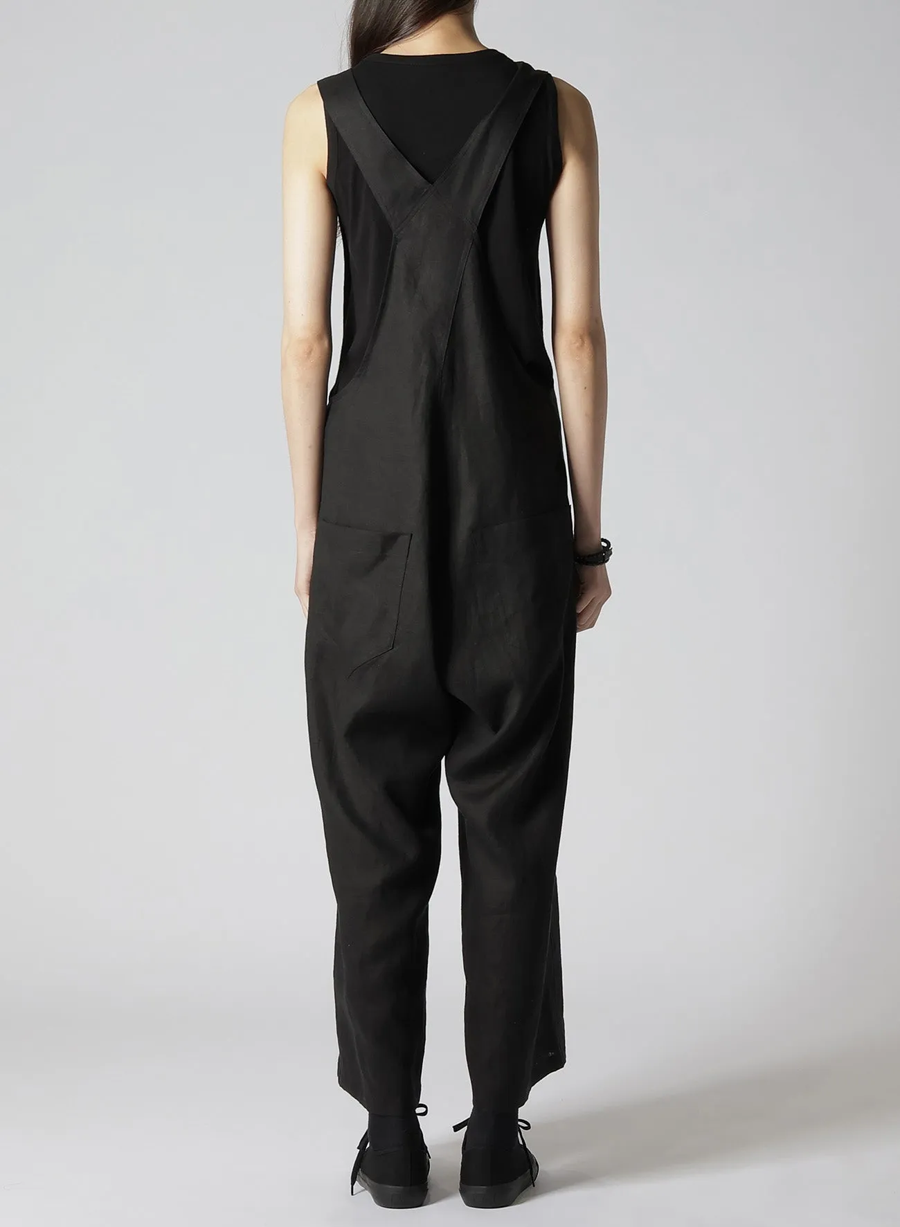 LINEN LAWN  FRONT BUTTON OVERALLS