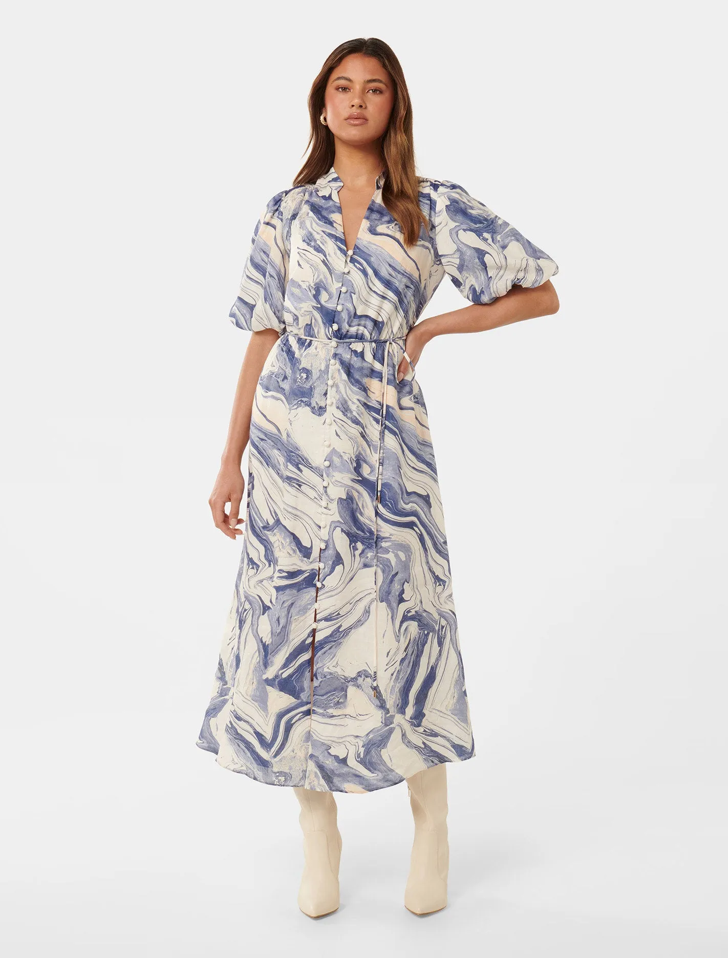 Loren Puff Sleeve Midi Dress