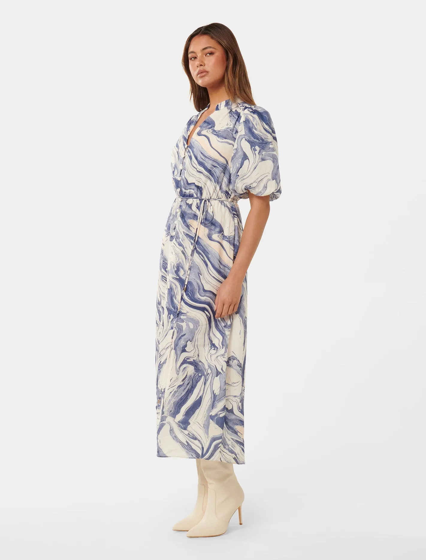 Loren Puff Sleeve Midi Dress