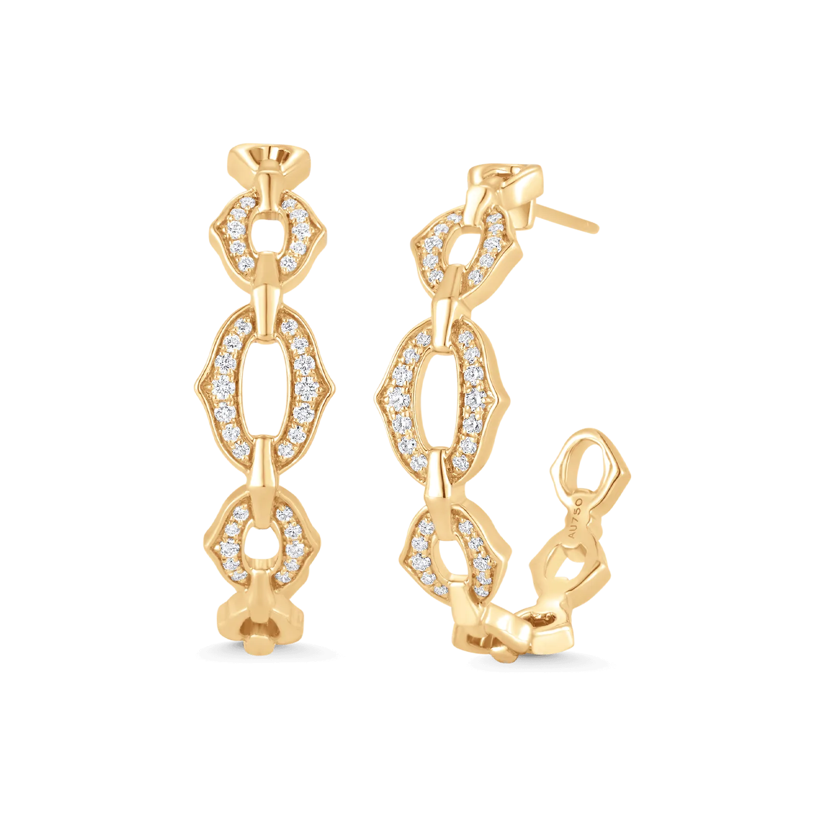 Lucia Diamond Chain Link Hoop Earrings