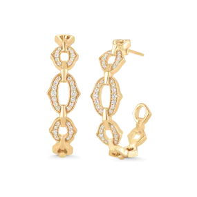 Lucia Diamond Chain Link Hoop Earrings