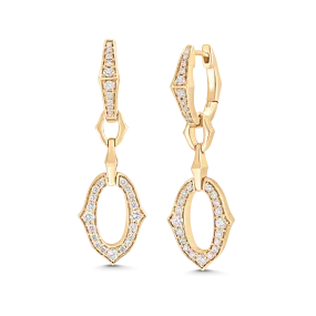 Lucia Gold Link Diamond Drop Earrings