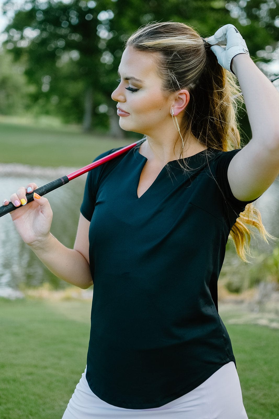 Lulu B Black V Neck Top