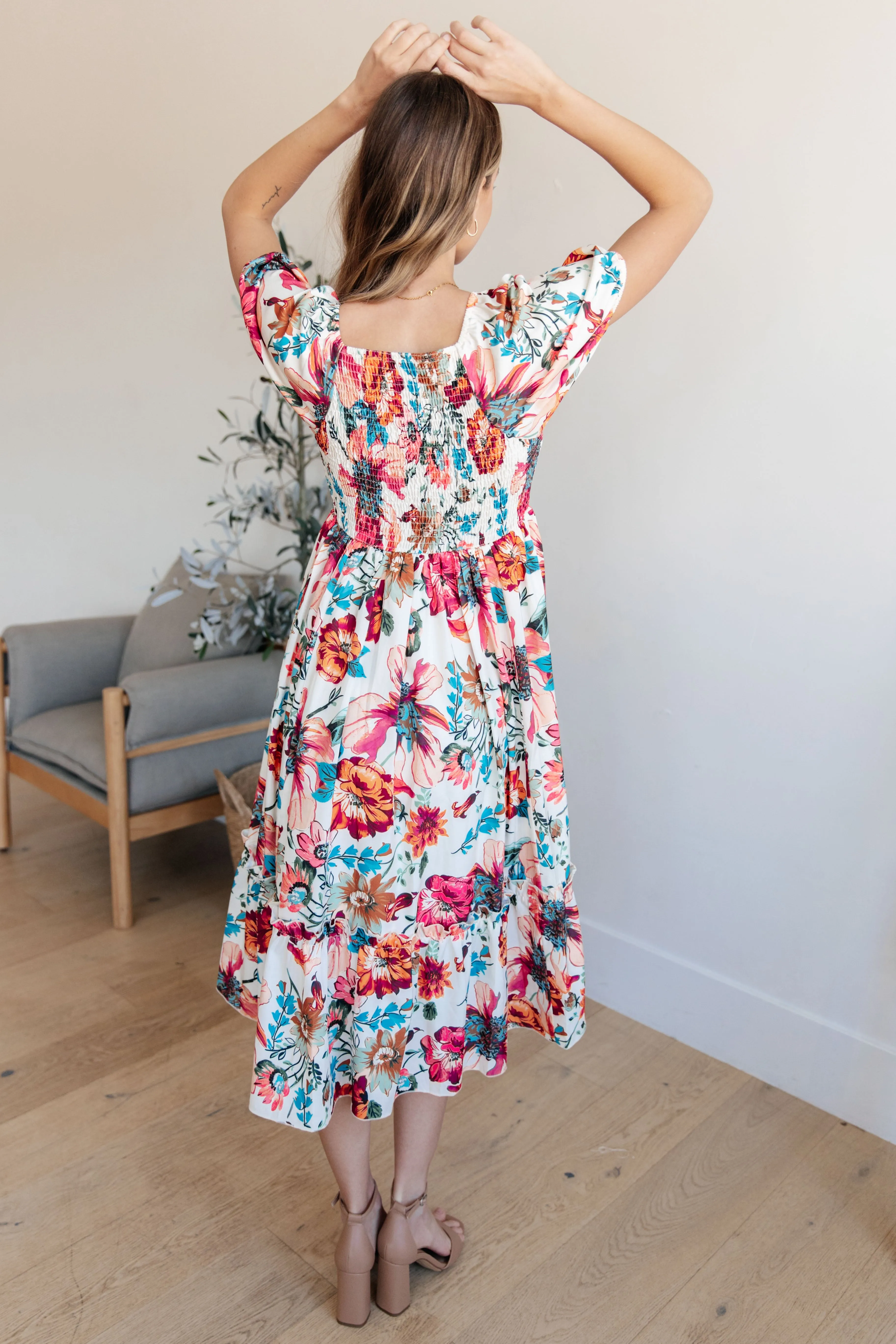 Lydia Balloon Sleeve Floral Dress