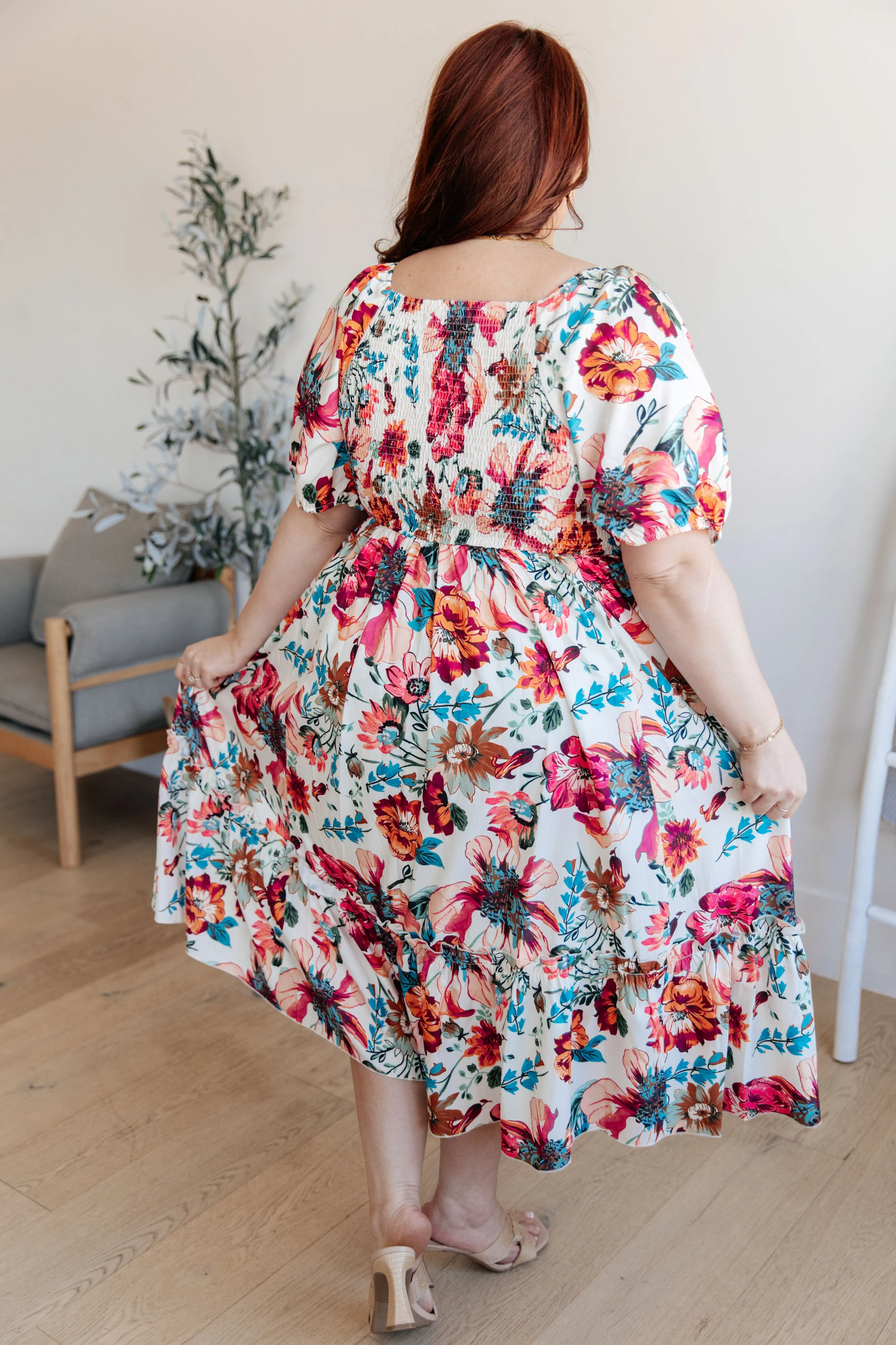 Lydia Balloon Sleeve Floral Dress