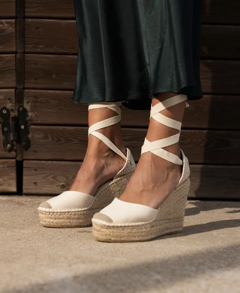 Macarena Alba 50 raw wedge espadrille