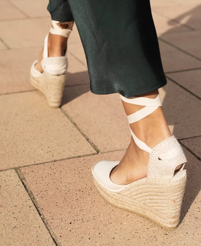 Macarena Alba 50 raw wedge espadrille