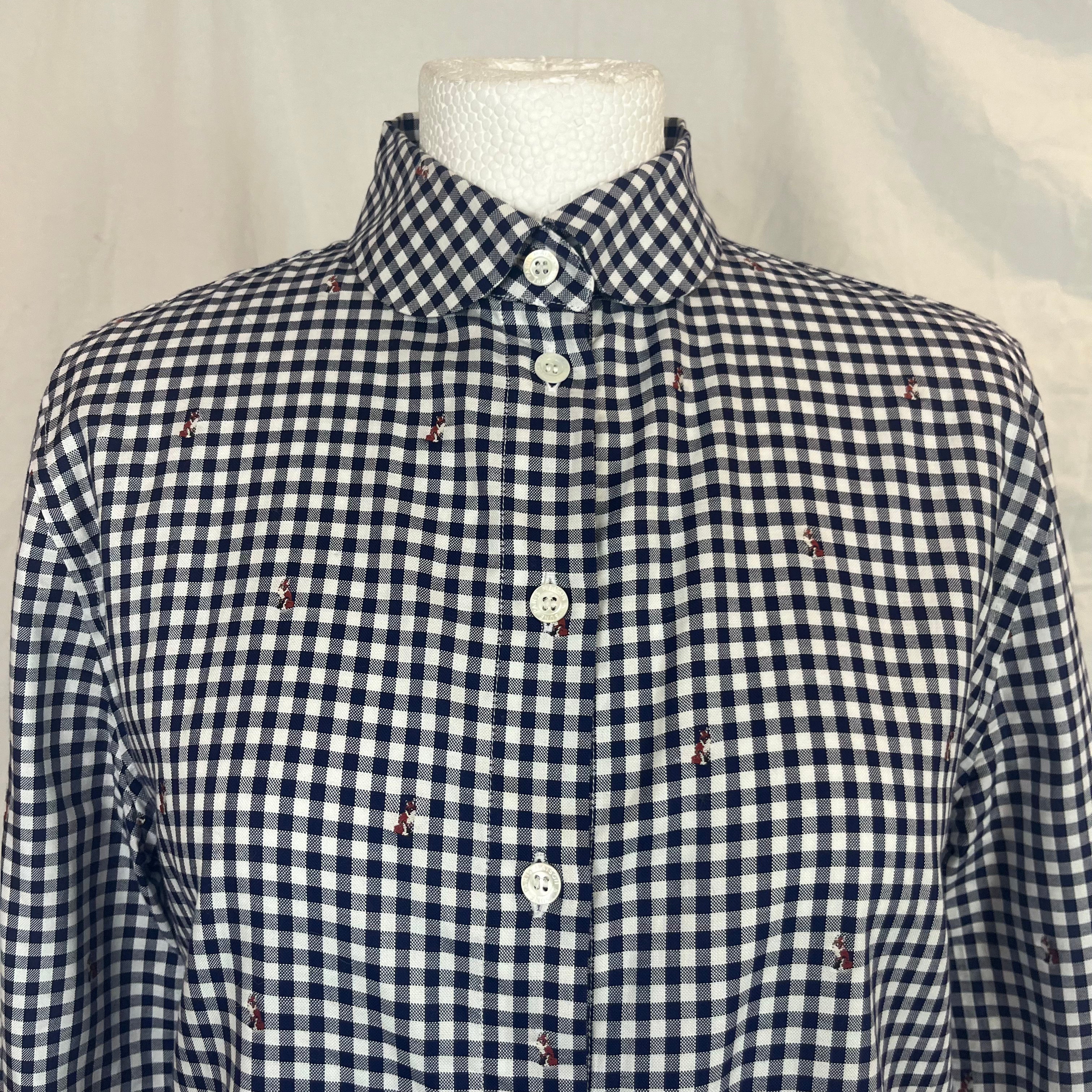 Maison Kitsune Black & White Gingham Cotton Shirt XS