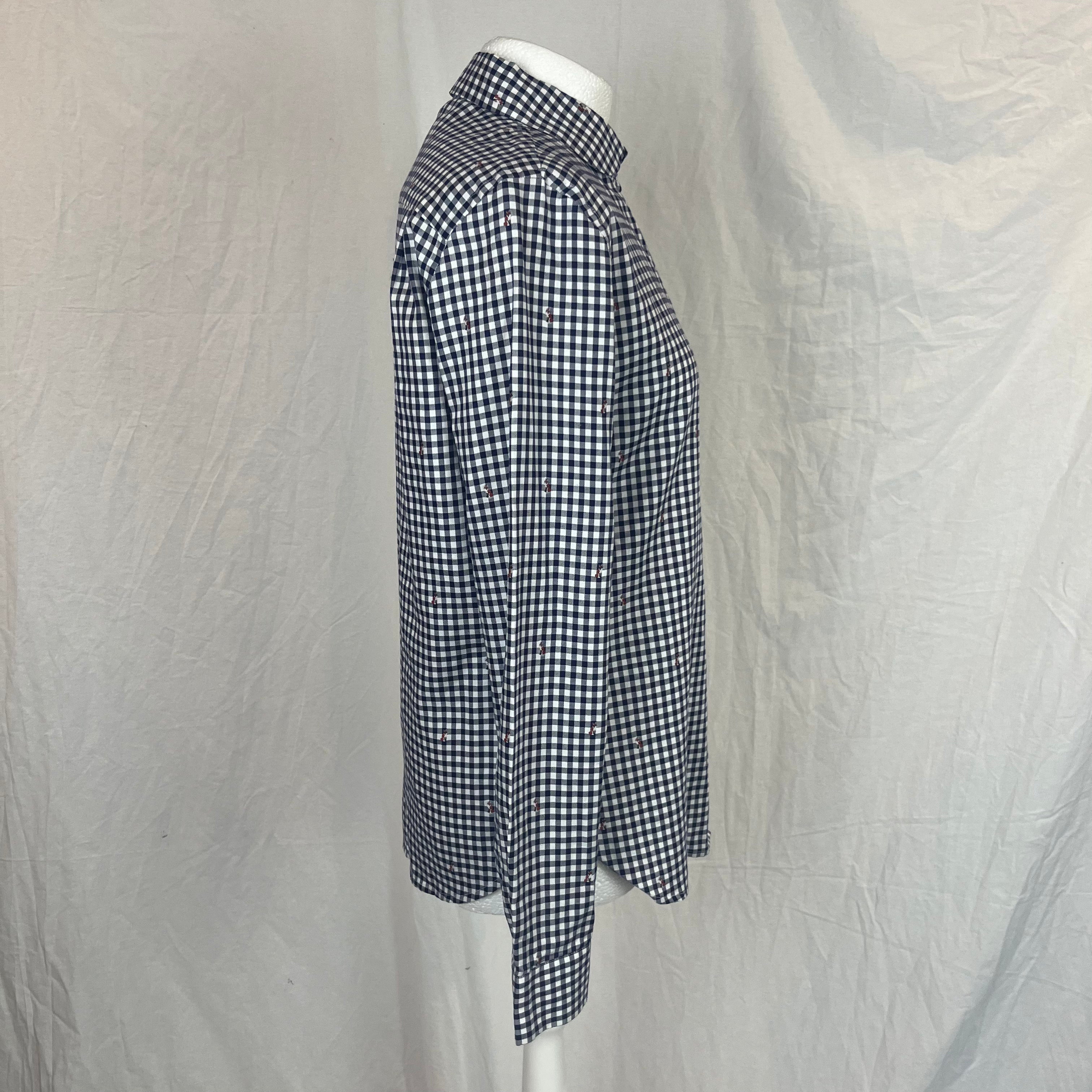 Maison Kitsune Black & White Gingham Cotton Shirt XS