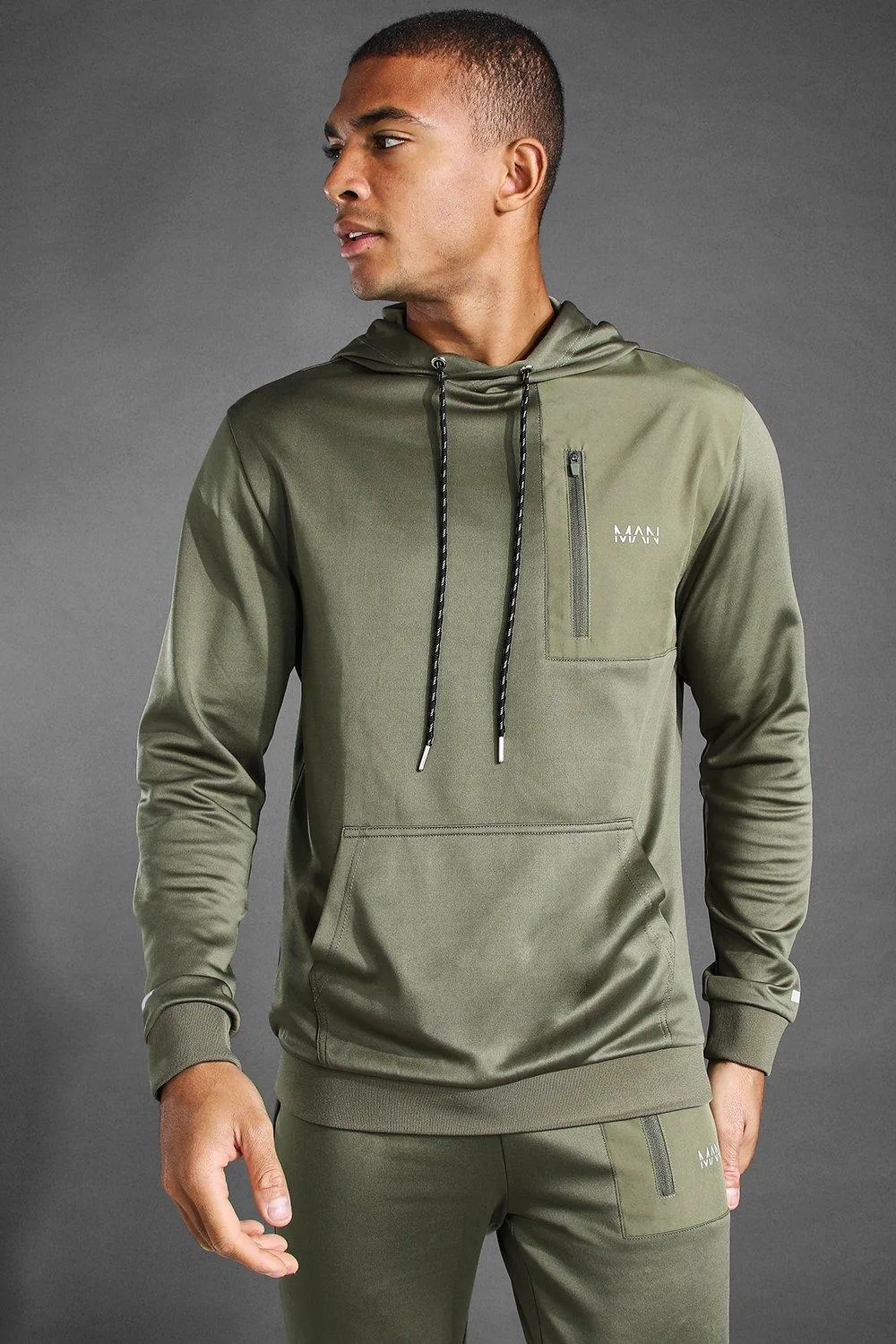 MAN Active Contrast Panel Utility Hoodie