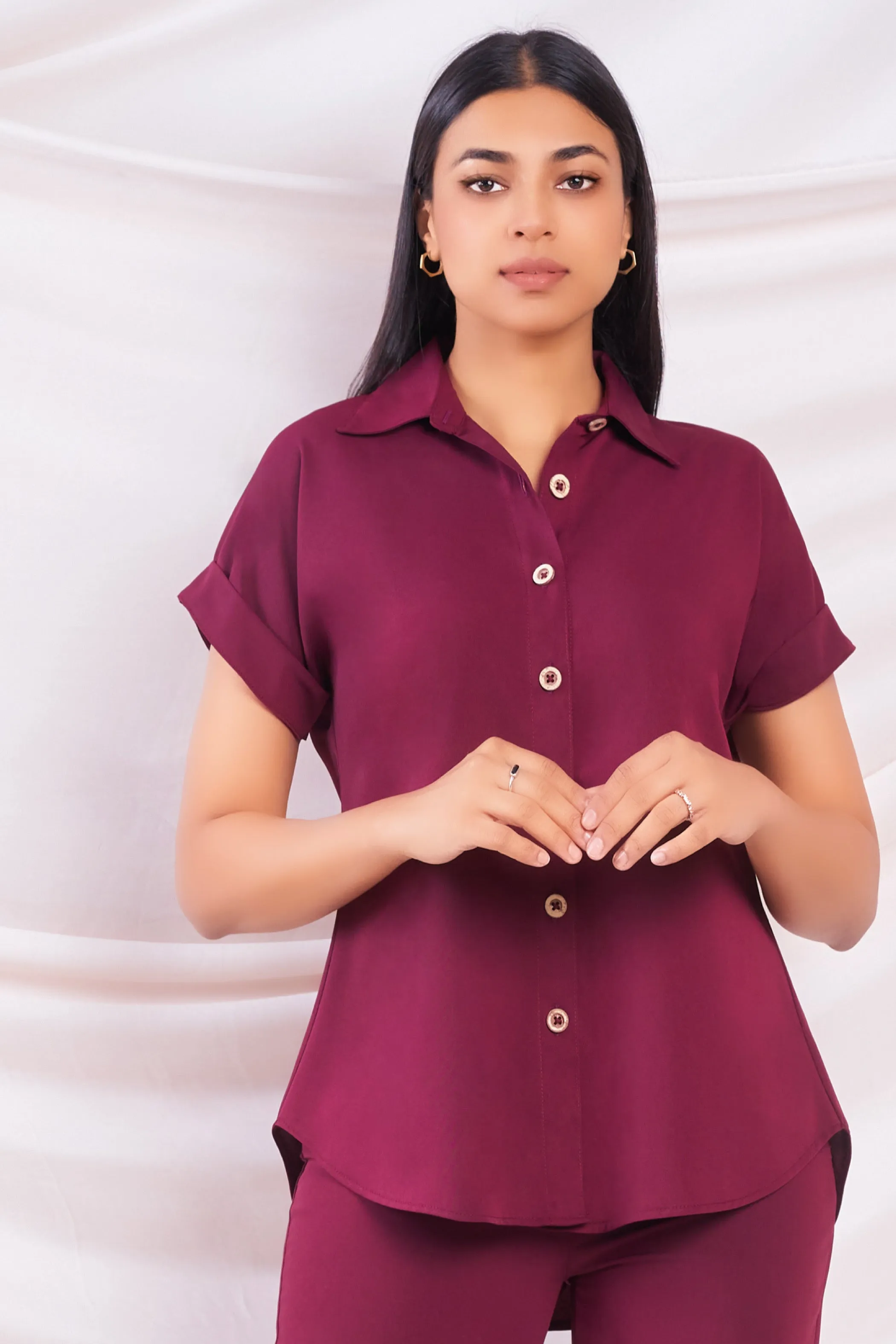 Maroon Short Sleeve Shirt