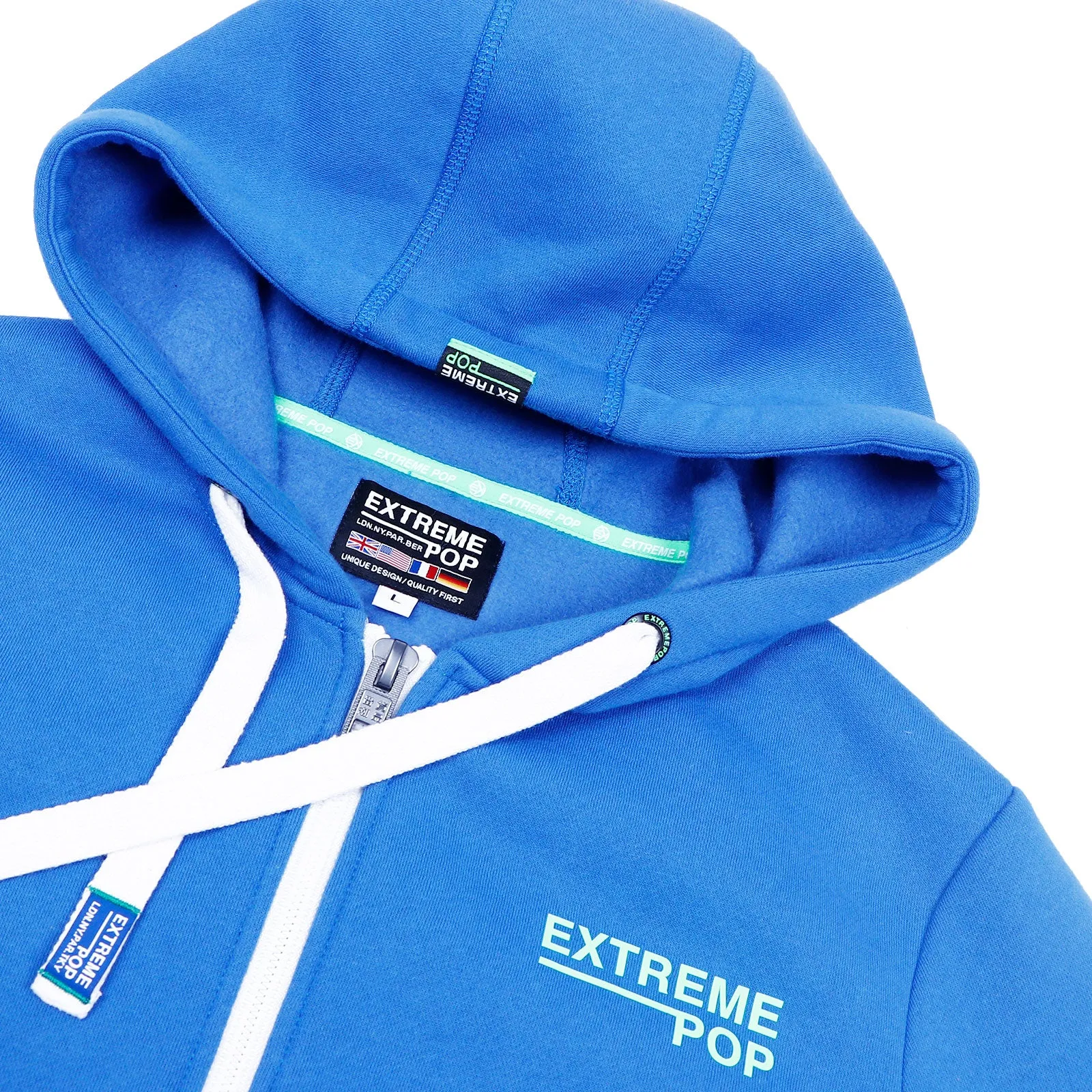 Mens Ex-Back Zip-up Hoodie - Blue