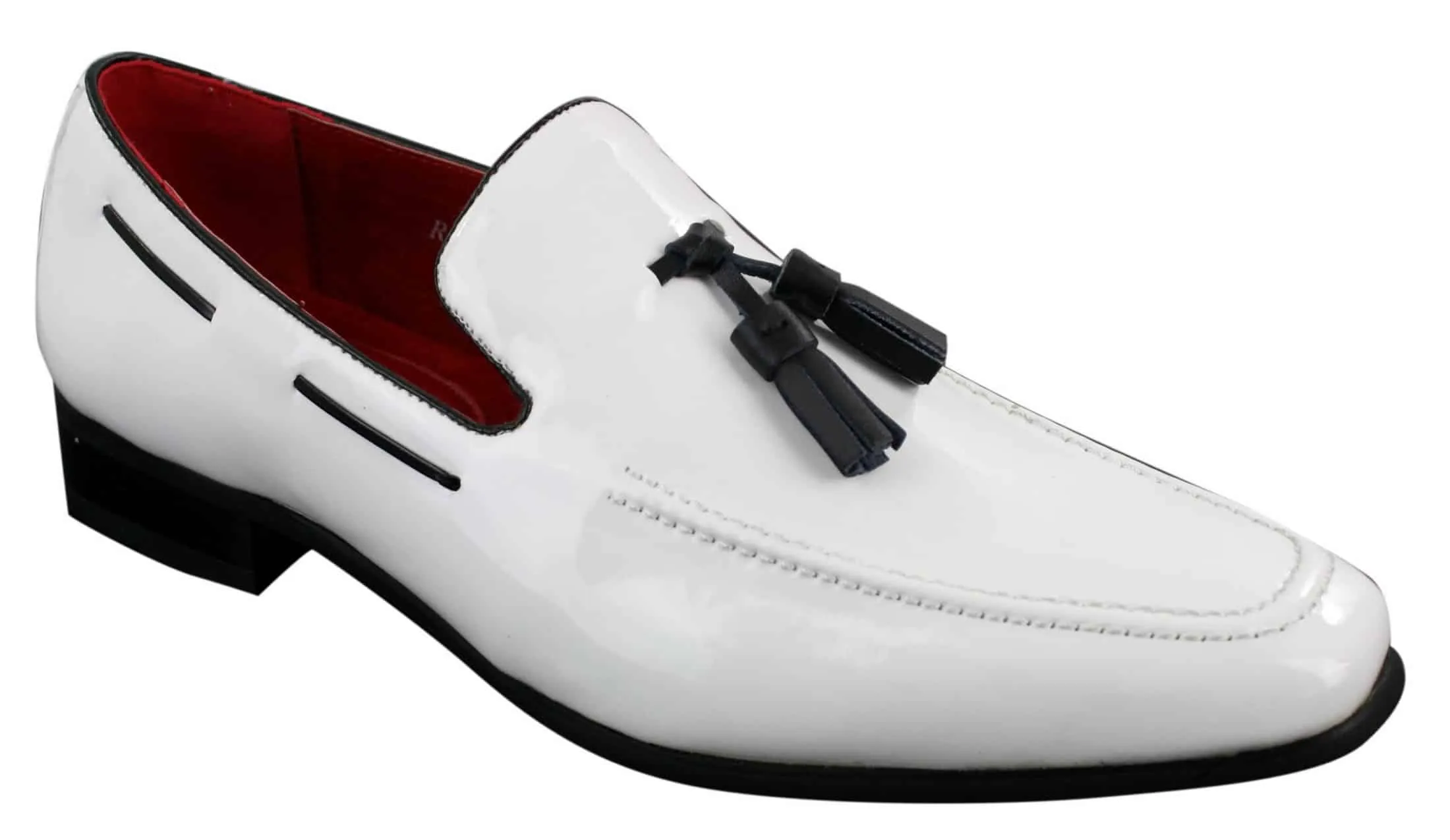 Mens Slip On Patent Shiny Tassle Driving Loafers Shoes Leather Smart Casual