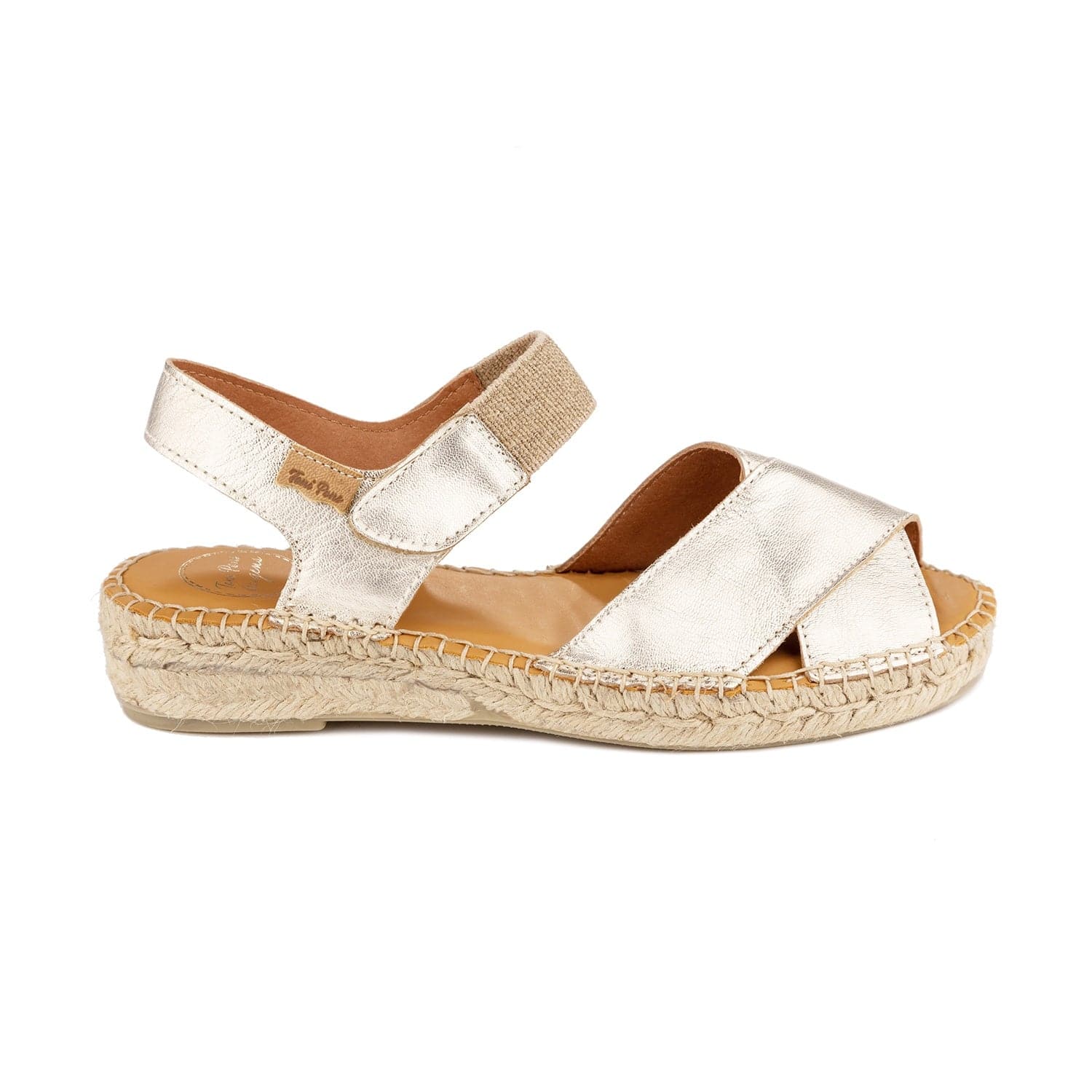 Metallic Leather Wedge Espadrille for Women - Emily-P